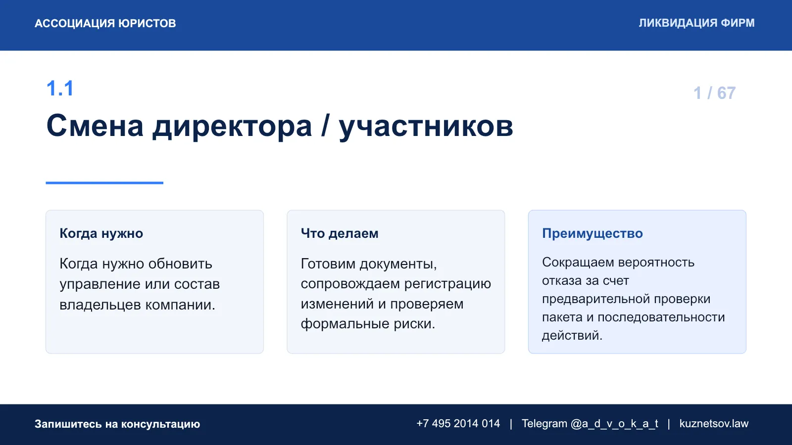 Слайд 4 из 75 — презентация юридических услуг