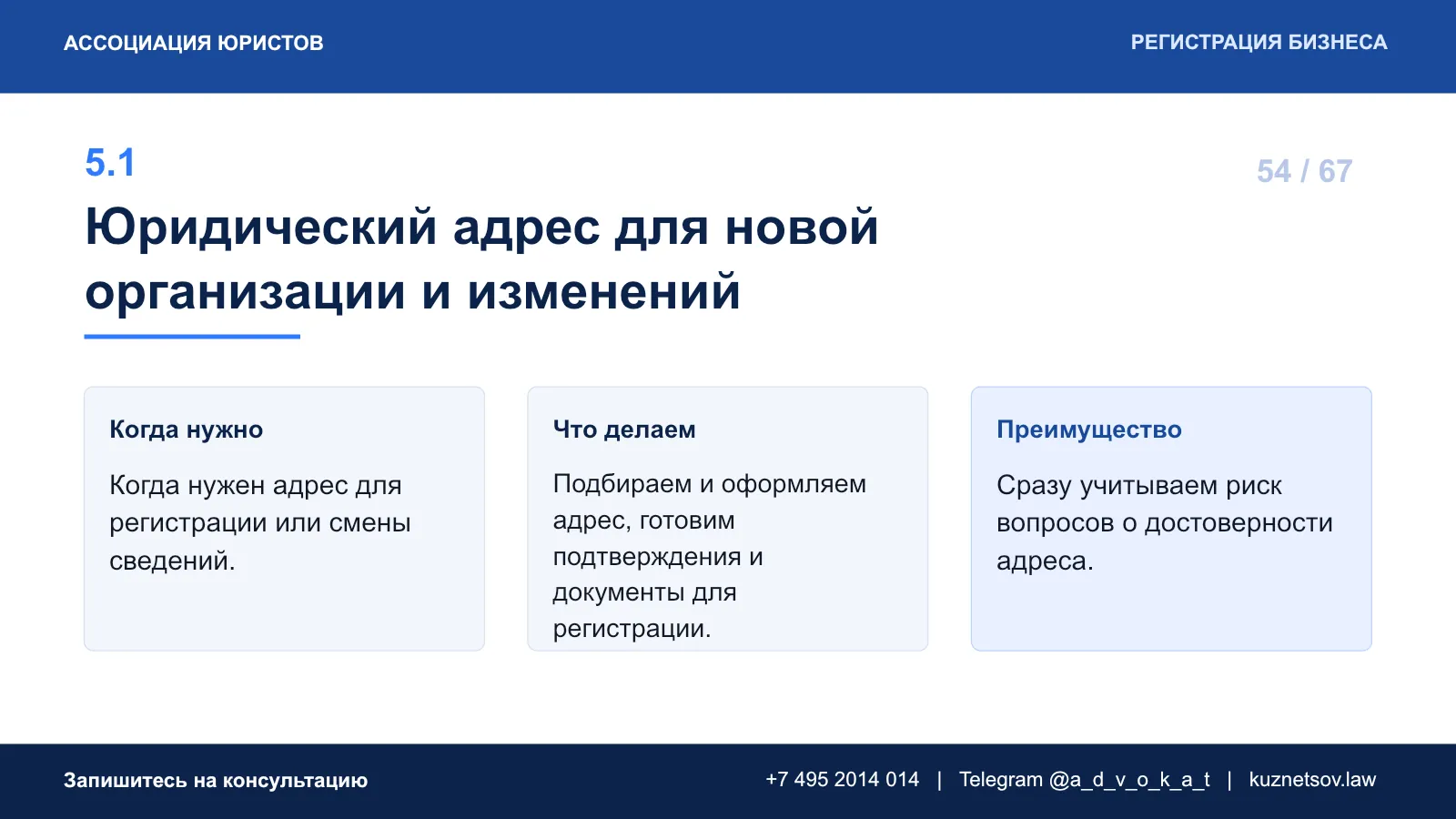 Слайд 61 из 75 — презентация юридических услуг